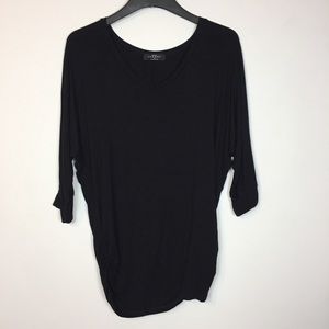 Johnny Was/Made By Johnny Black Quarter Sleeve Top